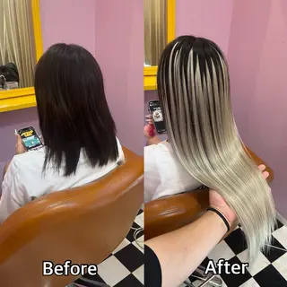 ロング シール＋ちび編み込み エクステ梅田🐨のヘアスタイル