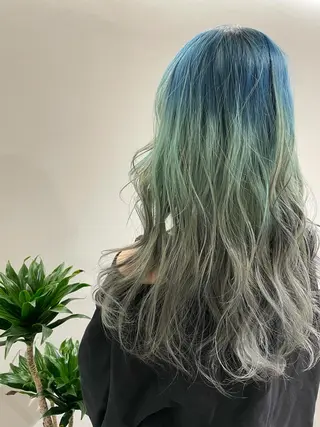 ロング カラー 太田ありさ クリーミーヘアカラーのヘアスタイル