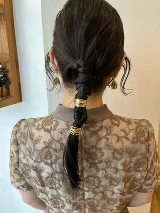 ロング カラー パーマ ヘアアレンジ メンズ pu+on. nailworks所属・fuyumi / ニュアンスネイルのネイルデザイン