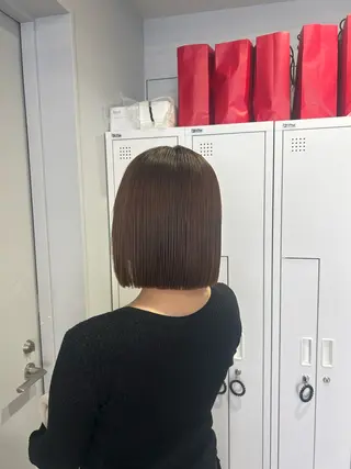 ショート aoi/暖色カラー/ プツッとボブ🎀のヘアスタイル