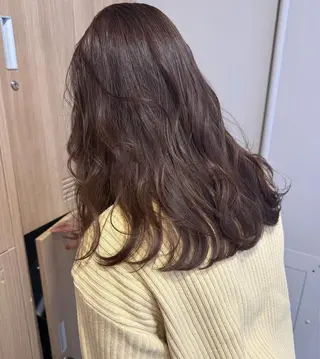 ロング カラー カットモデルレイヤー 暖色カラー モカ🎶のヘアスタイル