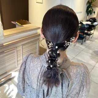 セミロング ヘアアレンジ 川越 輝梨奈のヘアスタイル