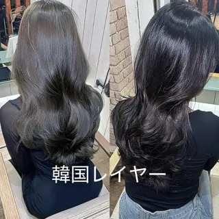 ロング カラー ヘアアレンジ MiU所属・韓国×髪質改善×美髪 縮毛矯正×レイヤーのヘアスタイル