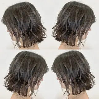 ミディアム カラー パーマ 縮毛/レイヤー 韓国/橋口のヘアスタイル