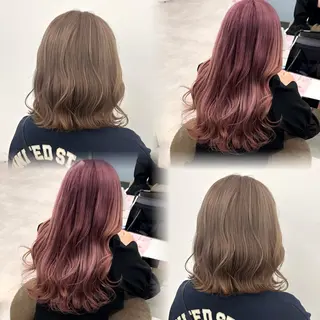 セミロング カラー 透明感ハイトーン特化 /ケアブリーチ/莉駒のヘアスタイル