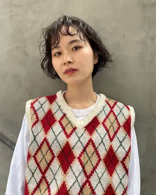ショート パーマ tricca  ginza所属・ボブ・レイヤー ・パーマ【iri】のヘアスタイル