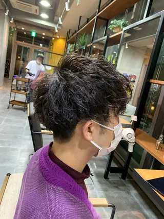 パーマ メンズ 天野 開のヘアスタイル