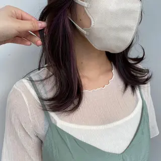 セミロング カラー ヘアアレンジ あやめ【顔まわり/レ イヤー/柔らかカラ】のヘアスタイル