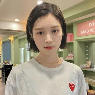 ショート カラー ボブ/縮毛矯正/ レイヤー/塚田のヘアスタイル