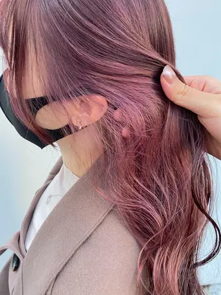 セミロング カラー Rinka/梅田/ 透け感カラー🤎のヘアスタイル