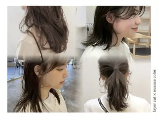 セミロング カラー ✨艶髪特化／ 冨成　渚咲のヘアスタイル