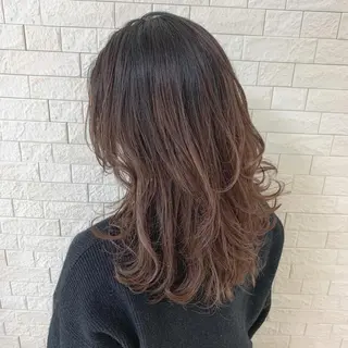 セミロング カラー ヘアアレンジ 似合わせ＋韓国カット ニシヤマ　マイのヘアスタイル