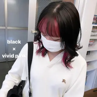 ミディアム カラー fifth所属・センターパート／マッ シュ／パーマ　あさみのヘアスタイル