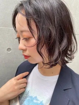 ミディアム カラー パーマ 🌼似合わせカット 🌼おぎの みき🌼のヘアスタイル