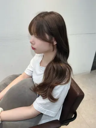 カラー ヘアアレンジ 似合わせ顔まわり カット🤍森尾真由美のヘアスタイル