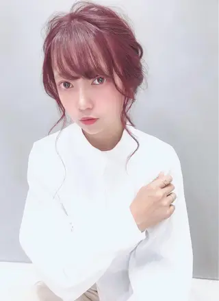 ミディアム カラー パーマ ヘアアレンジ EIGHTSOL博多 筑紫口店 溝口里穂のヘアスタイル