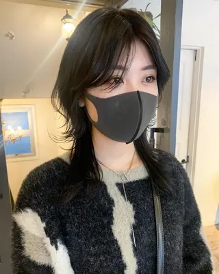 ロング カラー パーマ ヘアアレンジ メンズ キッズ ネイル マツエク・マツパ SALOWIN梅田茶屋町店所属・ウルフレイヤーカット /チヒロのヘアスタイル