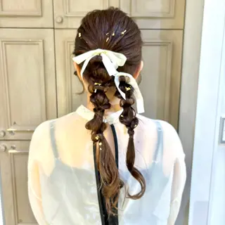 ヘアアレンジ 🍒垢抜けカラー エクステヘアメあずみのヘアスタイル