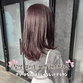 セミロング カラー 한국 스타일ෆ˚* 🎀オビツメイ🎀のヘアスタイル