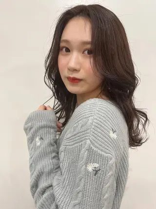 ロング カラー 村松 萌のヘアスタイル