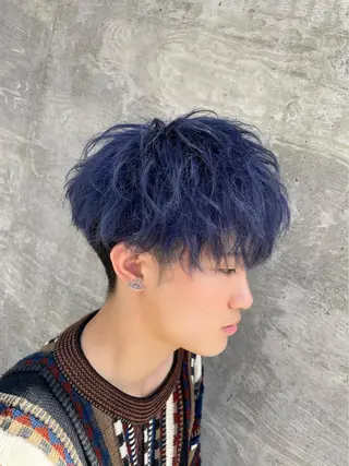 ショート カラー メンズ RAIA💎ケア ブリーチ&パーマ💎のヘアスタイル