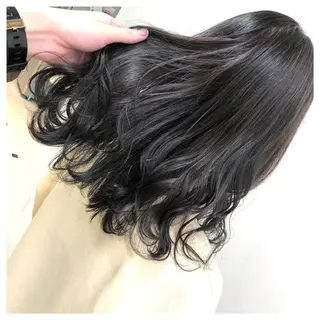 セミロング カラー ヘアアレンジ ♡透け感カラー 大賀哲平♡のヘアスタイル