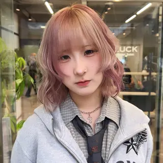 ミディアム カラー デザインカラー 🥨HAZUKiのヘアスタイル