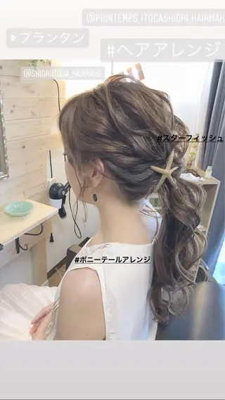 ロング ヘアアレンジ 糸賀 史織のマツエク・マツパデザイン
