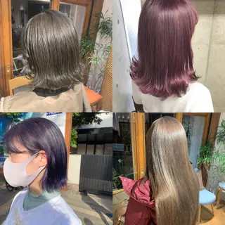 セミロング カラー little 小濱彰太のヘアスタイル