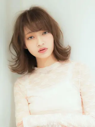 ミディアム カラー 髪質改善🌈縮毛矯正 荻原 達矢のヘアスタイル