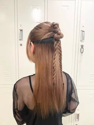 ロング ヘアアレンジ アレンジ🎀暗髪🥣 FACE。らんのヘアスタイル