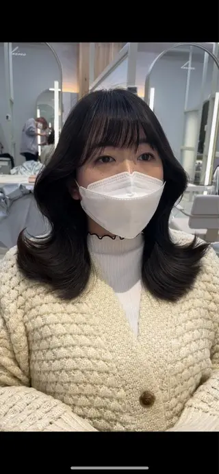 ミディアム カラー 顔周り/透明感カラー /韓国ヘア/TAKUのヘアスタイル