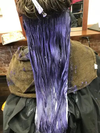 セミロング カラー 桧山 真のヘアスタイル