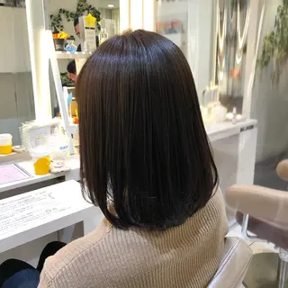 ミディアム カラー パーマ 安井　昴 💫ブリーチ縮毛矯正のヘアスタイル