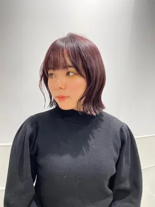 ミディアム カラー ハイトーン/ボブ /HBL/AYUNAのヘアスタイル