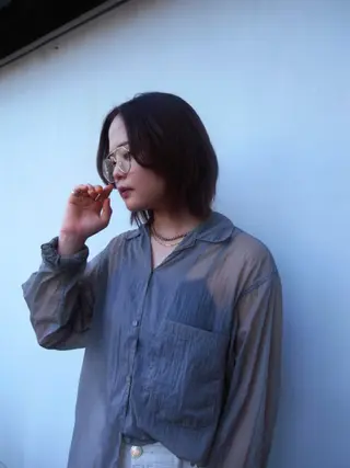 ミディアム カラー パーマ特化/ 藤沢/HYOのヘアスタイル