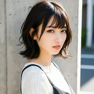 ミディアム ROBBY 表参道【練習モデル】のヘアスタイル