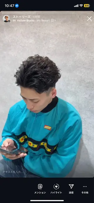 パーマ ヘアアレンジ メンズ 川合 智之のヘアスタイル