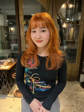 ロング カラー ヘアアレンジ ハイトーン/美髪矯正 🍃大江拓実のヘアスタイル