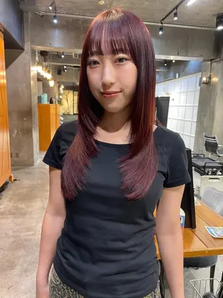 ロング カラー レイヤー/ 透明感カラー/マドカのヘアスタイル