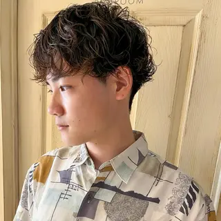ショート パーマ メンズ irwi/イルウィ所属・miku🎀門前仲町 ブリーチ・レイヤーのヘアスタイル