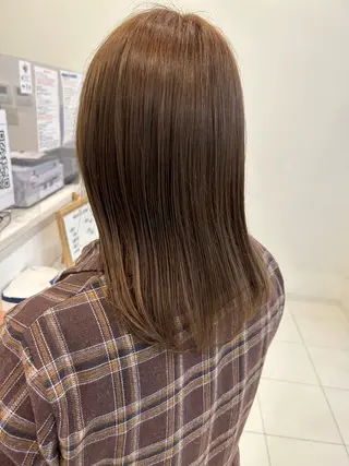 ミディアム カラー ヘアアレンジ fumika🎀 韓国ヘア×ベージュのヘアスタイル