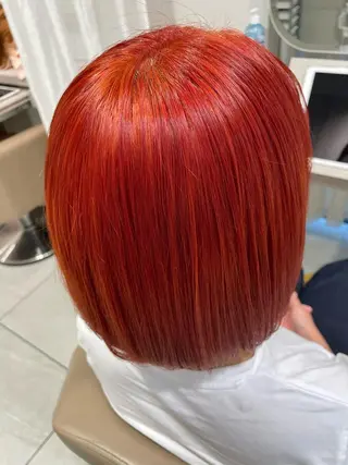 ミディアム カラー Hair salon　Sui所属・コテ巻き風パーマ 暖色カラー/伊藤菜月のヘアスタイル