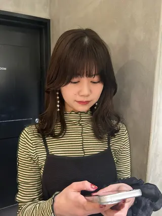 セミロング デザインカラー❤︎ イシイレイのヘアスタイル