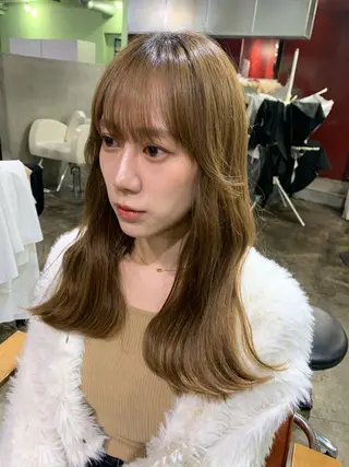 ロング 縮毛矯正/韓国ヘア /ブリーチ/柴山のヘアスタイル