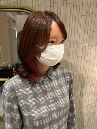ミディアム カラー Aya/四条烏丸/ インナーカラーのヘアスタイル