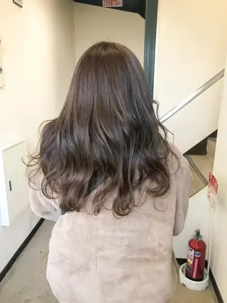 セミロング カラー 水野 雪 /パーマ/暖色カラーのヘアスタイル