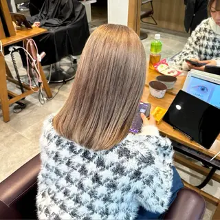 ミディアム カラー ハイトーン/ダブル カラー/あやかのヘアスタイル