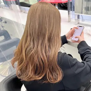 カラー ふんわり🐏ガーリー ベージュ🤎こころのヘアスタイル