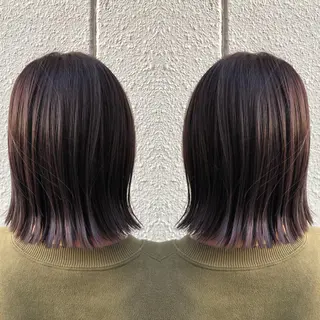 ミディアム 艶カラー🩵💛 NANAのヘアスタイル